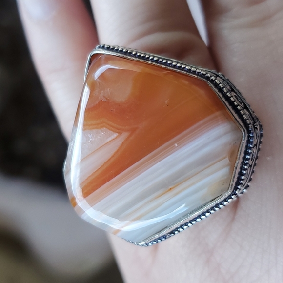 New Botswana Agate 925 Silver Statement Ring. - Picture 8 of 16